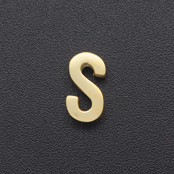 

PandaHall 201 Stainless Steel Charms, for Simple Necklaces Making, Laser Cut, Letter, Golden, Letter.S, 8.5x4.5x3mm, Hole: 1.8mm 201...
