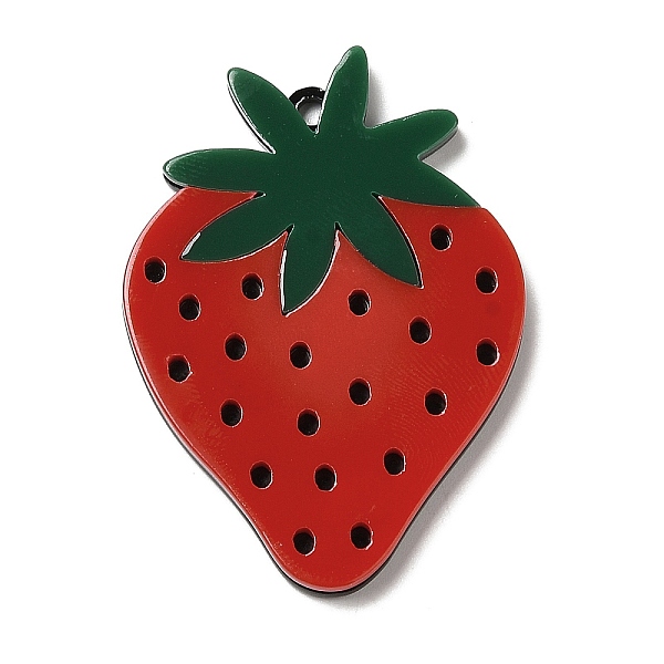 

PandaHall Opaque Acrylic Pendants, Strawberry, 52x38x4mm, Hole: 2.5mm Acrylic Strawberry Red