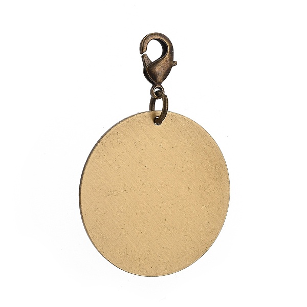 

PandaHall Brass Pendants, Stamping Blank Tag, with Lobster Claw Clasps, Flat Round, Antique Bronze, 45mm, Pendant: 30x1mm Brass Flat Round