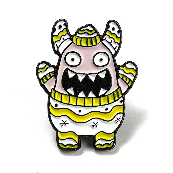 

PandaHall Enamel Pins, Electrophoresis Black Tone Alloy Brooches for Women, Monster, 28x22x1.5mm Alloy+Enamel Others