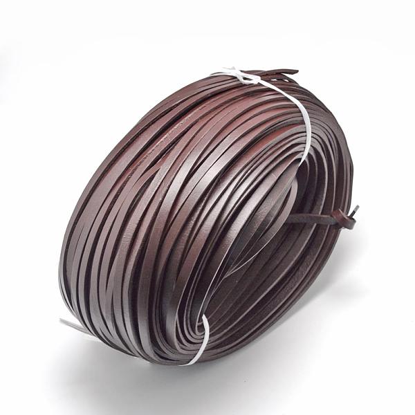 

PandaHall Leather Cords, Coconut Brown, 5x2mm, about 100yards/bundle(300 feet/bundle) Leather Flat Brown