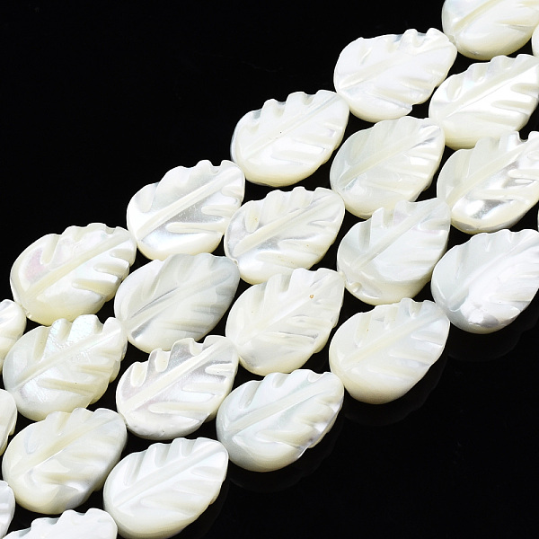 

PandaHall Natural Trochid Shell/Trochus Shell Beads Strands, Bleach, Leaf, White, 11.5~12x8x3~3.5mm, Hole: 0.8mm, about 34~35pcs/strand...