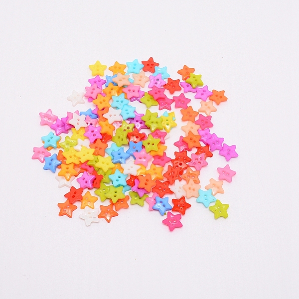 

PandaHall Plastic Bottons, Garment Accessories, Star, Mixed Color, 12x12.5x3mm, Hole: 1.6mm Plastic Star Multicolor