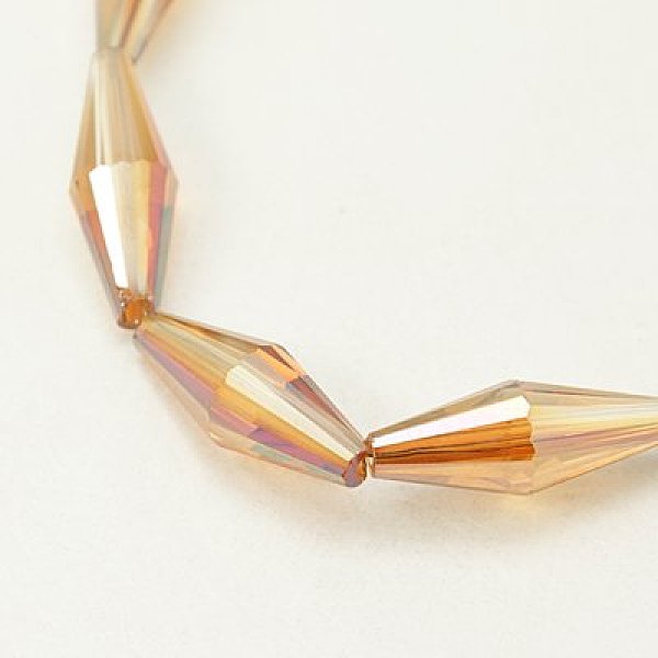 

PandaHall Electroplate Glass Beads, Faceted, Bicone, Mixed Color, 20x8mm, Hole: 1mm Glass Bicone Multicolor