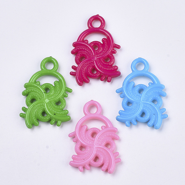 

PandaHall Opaque Acrylic Pendants, Flower, Mixed Color, 28.5x20x4mm, Hole: 3mm, about 580pcs/500g Acrylic Flower Multicolor