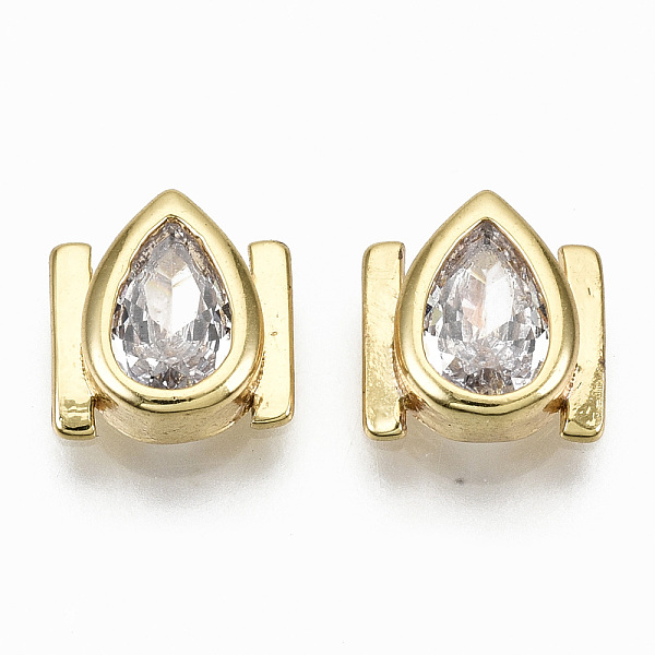

PandaHall Brass Micro Pave Clear Cubic Zirconia Cabochons, Fit Floating Locket Charms, Cadmium Free & Nickel Free & Lead Free, Teardrop...