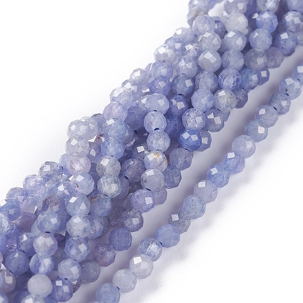 

PandaHall Natural Tanzanite Beads Strands, Round, Faceted, 3mm, Hole: 0.7mm, about 140pcs/strand, 15.55inch(39.5cm) Tanzanite Round