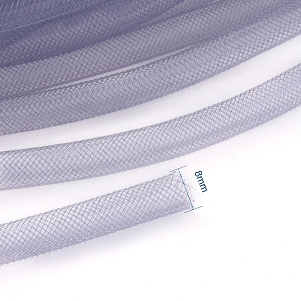 

PandaHall Plastic Net Thread Cord, Light Grey, 8mm, 30Yards Plastic Gray