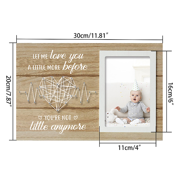 

PandaHall MDF Photo Frame, Rectangle, Tan, Heart Pattern, 200x300mm Wood Heart Orange