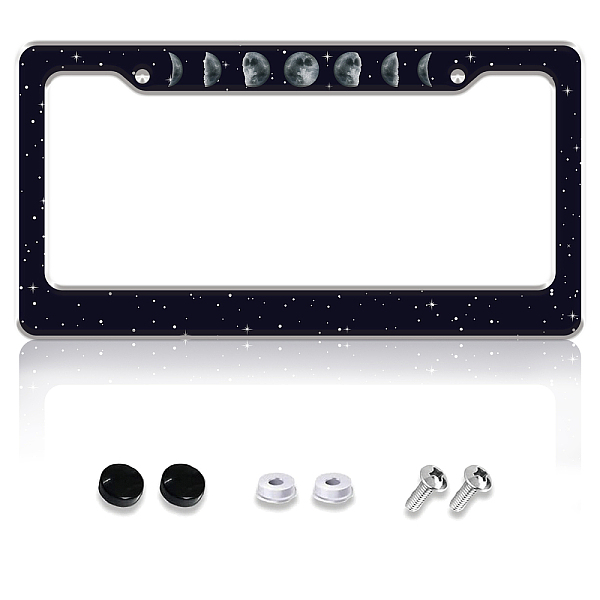 

PandaHall Aluminum Alloy Decoration Frame, for Licence Plate, with Screw & Nut, Rectangle, Moon, 160x310x5mm Aluminum Alloy Moon