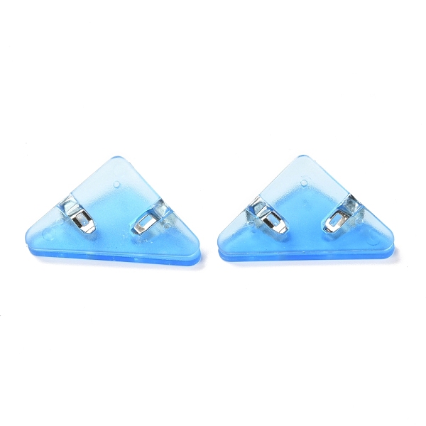 

PandaHall Triangle Shaped Plastic Clips, for Office School Supplies, Dodger Blue, 31x52x19mm Plastic