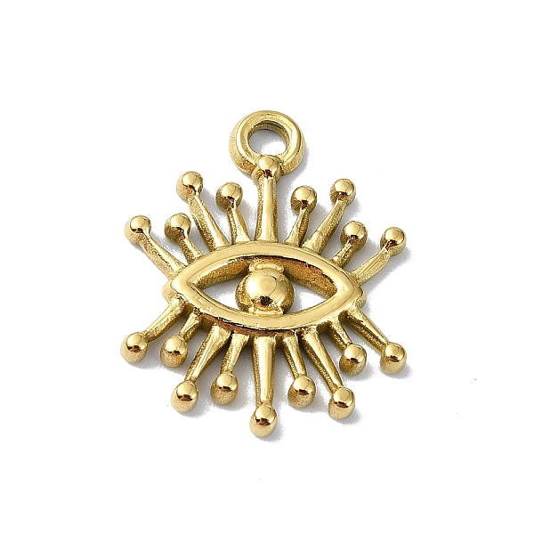 

PandaHall Ion Plating(IP) 304 Stainless Steel Pendants, Real 18K Gold Plated, Eye, 18x14x1.5mm, Hole: 1.8mm 304 Stainless Steel Eye