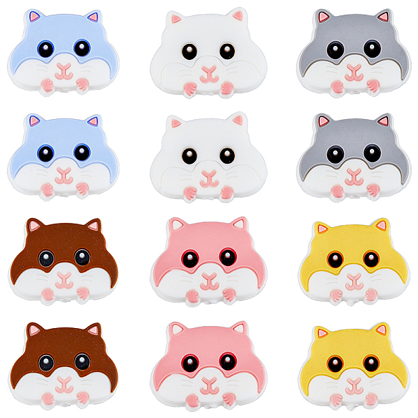 

PandaHall HOBBIESAY 12Pcs 6 Colors Food Grade Eco-Friendly Silicone Beads, Chewing Beads For Teethers, DIY Nursing Necklaces Making, Hamster..., Multicolor