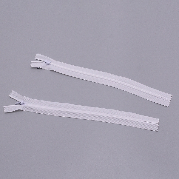 

PandaHall Nylon Zip Fastener, with Iron Zipper, for Garment Accessories, White, 25x2.5x0.2cm Nylon White