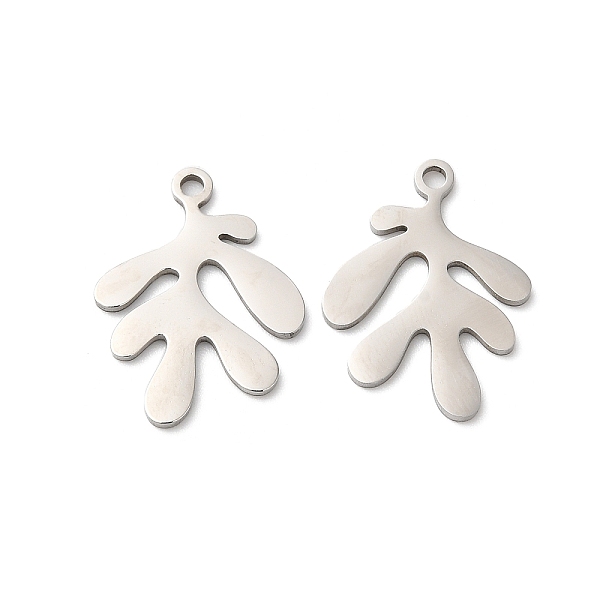 

PandaHall 201 Stainless Steel Pendants, Laser Cut, Hollow, Leafy Branch Charms, Stainless Steel Color, 18x9x1mm, Hole: 1.5mm 201 Stainless...