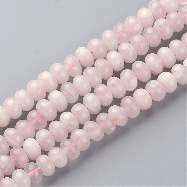 

PandaHall Natural Rose Quartz Bead Strands, Rondelle, 11~12x7.5~8mm, Hole: 1mm, about 51pcs/strand, 15.7 inch Rose Quartz Rondelle