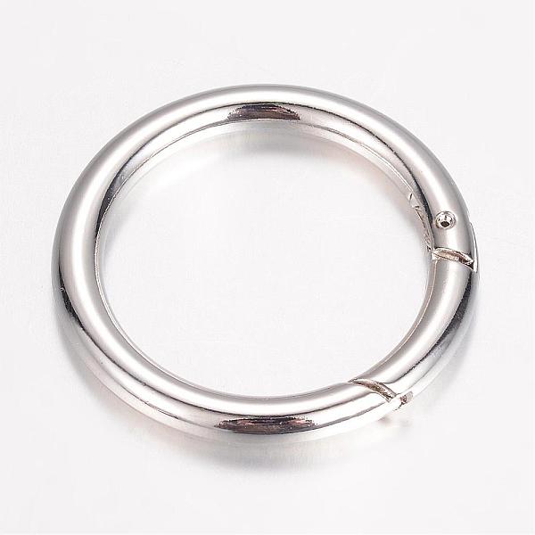 

PandaHall Alloy Spring Gate Rings, O Rings Findings, Spring Gate O Rings, Platinum, 44x5mm, Inner Diameter: 34mm Alloy