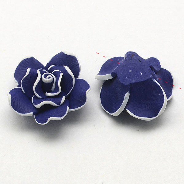 

PandaHall Handmade Polymer Clay Big 3D Flower Beads, Mixed Color, 40x15mm, Hole: 2mm Polymer Clay Flower Multicolor