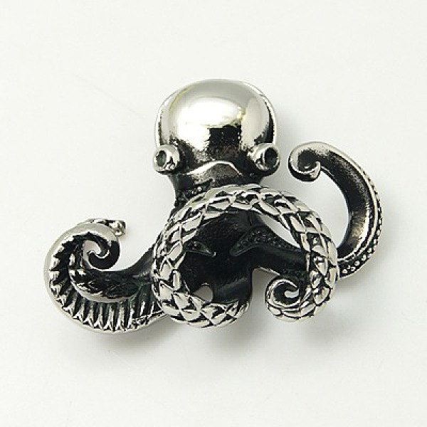 

PandaHall 304 Stainless Steel Pendant, Octopus, Antique Silver, 32x38x17mm, Hole: 5mm 304 Stainless Steel Other Animal
