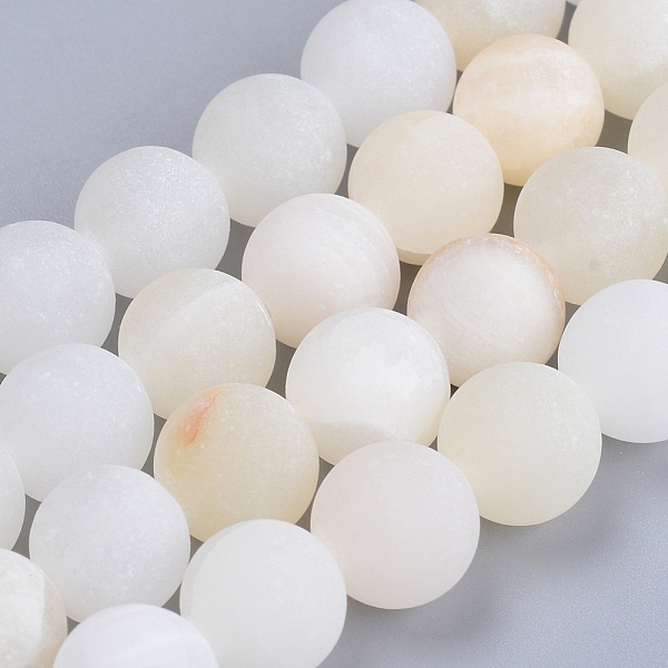 

PandaHall Natural Flower Jade Beads Strands, Frosted, Round, 6mm, Hole: 1mm, about 68pcs/Strand, 16 inch(40.64cm) Flower Jade Round