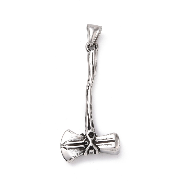 

PandaHall 304 Stainless Steel Big Pendants, Axe, Antique Silver, 54x25.5x8.5mm, Hole: 4x9mm Stainless Steel Tool