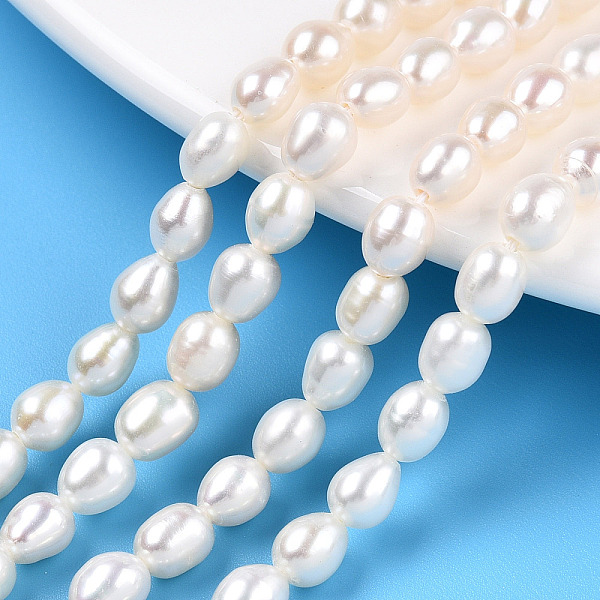 

PandaHall Natural Cultured Freshwater Pearl Beads Strands, Rice, Seashell Color, 6~7x5~5.5mm, Hole: 0.7~0.8mm, about 28~29pcs/strand, 7.09...