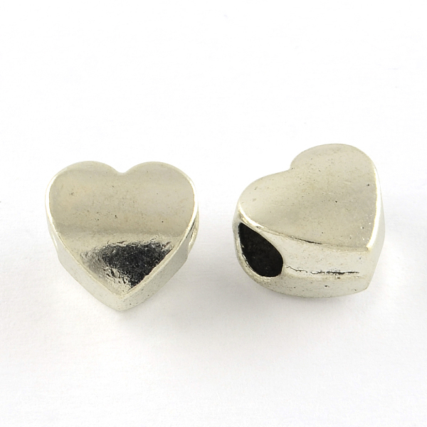

PandaHall Tibetan Style Alloy European Beads, Heart, Large Hole Beads, Cadmium Free & Lead Free, Antique Silver, 10.5x10.5x7mm, Hole: 4.5mm...