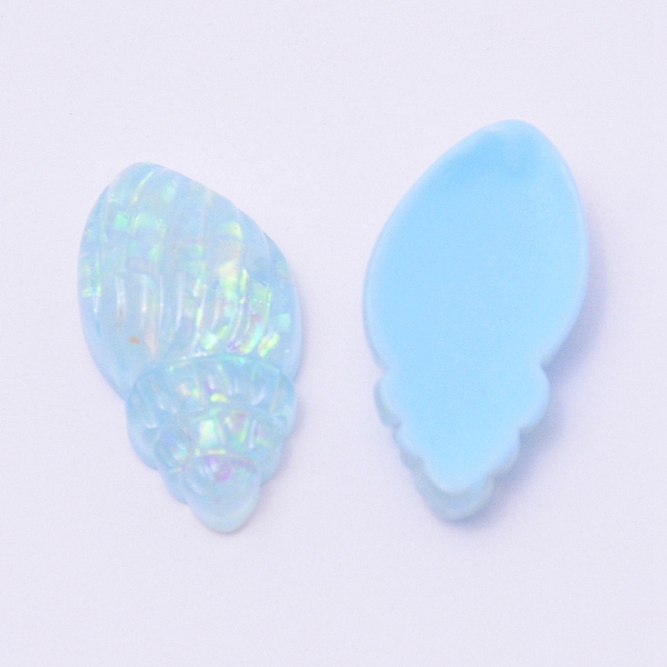 

PandaHall Resin Gillter Cabochons, Epoxy Resin Supplies Filling Accessories, for Resin Jewelry Making, Conch Shape, Light Sky Blue...