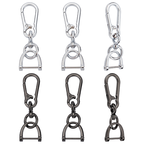 

PandaHall CHGCRAFT 6Pcs 2 Colors Alloy Keychain Clasps, DIY Keychain Making Supplies, Gunmetal & Platinum, 90mm, 3pcs/color Alloy Others