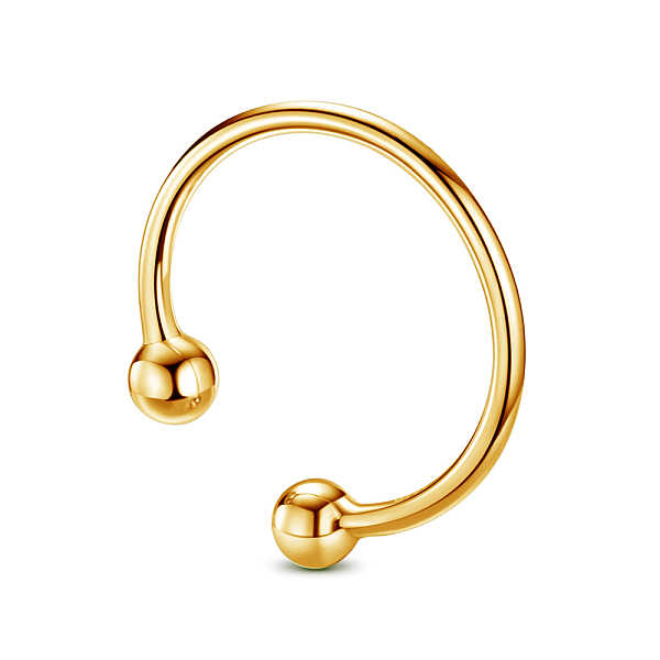 

PandaHall SHEGRACE 925 Sterling Silver Cuff Rings, Open Rings, Golden, Size 10, 20mm Sterling Silver