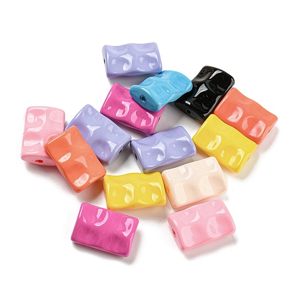 

PandaHall Baking Painted ABS Plastic Beads, Rectangle, Mixed Color, 22x15x8mm, Hole: 1.8mm ABS Plastic Rectangle Multicolor