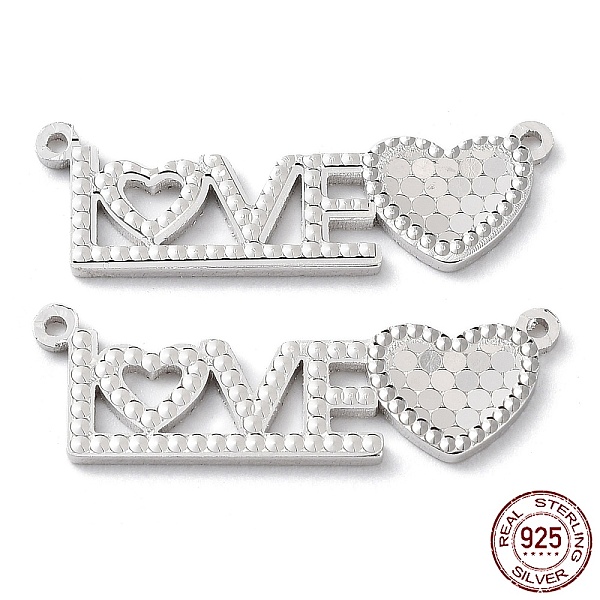 

PandaHall Rhodium Plated 925 Sterling Silver Connector Charms, Word Love Links, Real Platinum Plated, 8x27x1.2mm, Hole: 1mm Sterling Silver...