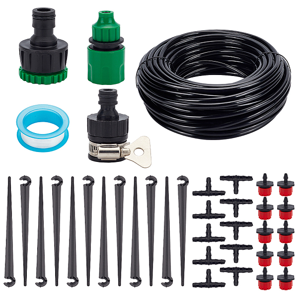 

PandaHall PH 82FT Drip Irrigation Kit Watering Irrigation System Adjustable Drip Nozzle Emitters, Micro Automatic Irrigation Garden Drip..., Multicolor