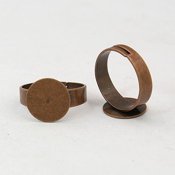 

PandaHall Brass Pad Ring Bases, Lead Free, Cadmium Free and Nickel Free, Adjustable, Red Copper Color, about 3~4.5mm wide, 18mm inner...
