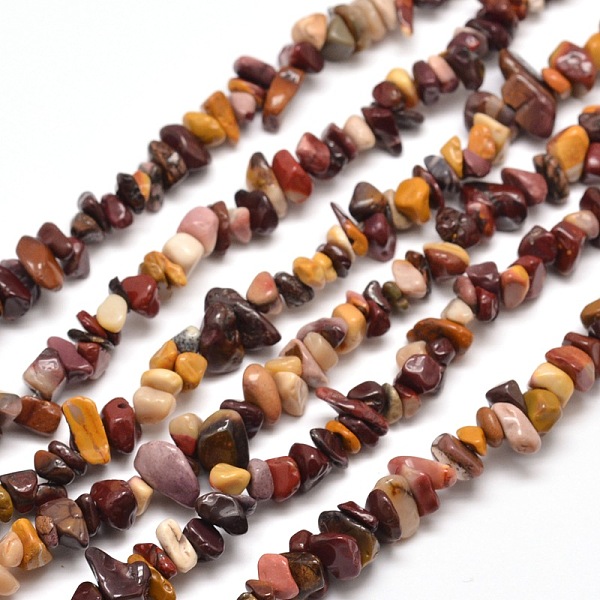 Natural Mookaite Chip Bead Strands