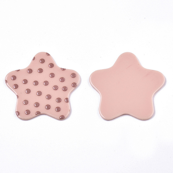 

PandaHall Opaque Printed Acrylic Cabochons, Star, Pink, 43x44x2~3mm Acrylic Star Pink