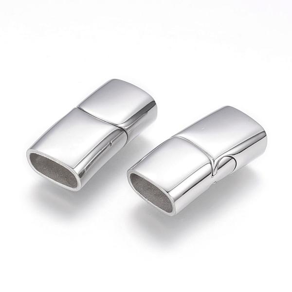 

PandaHall 304 Stainless Steel Magnetic Clasps with Glue-in Ends, Rectangle, Stainless Steel Color, 24.5x12x7.5mm, Hole: 5x10mm 304 Stainless...