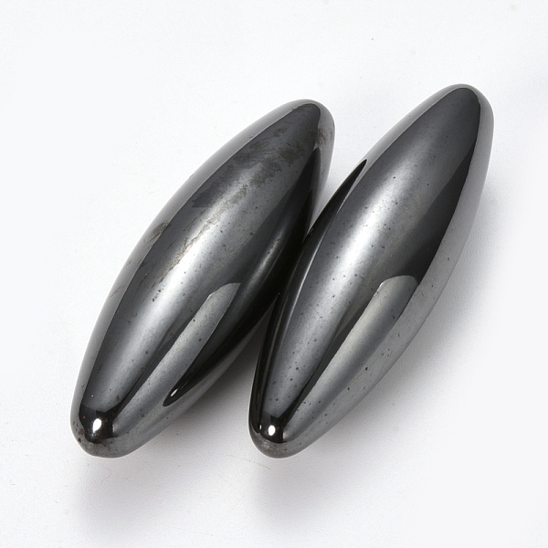 

PandaHall Synthetic Magnetic Hematite Decorations, Rice, 59x18mm Hematite Rice