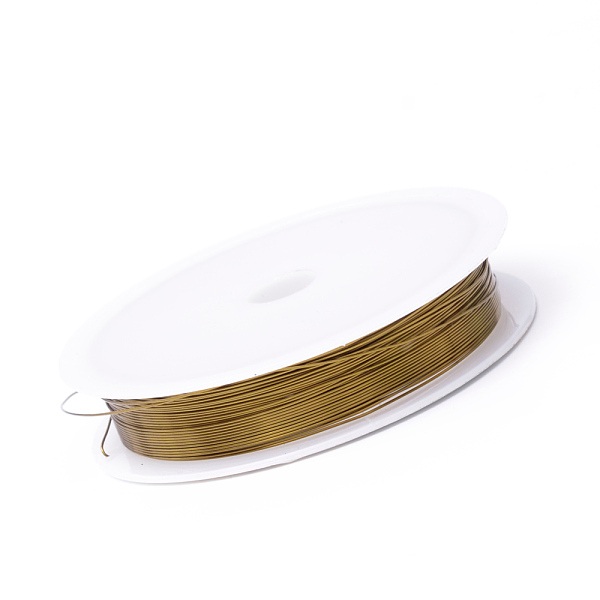 

PandaHall Round Copper Jewelry Wire, Dark Goldenrod, 22 Gauge, 0.6mm, about 1279.52 Feet(390m)/1000g Copper Round Gold