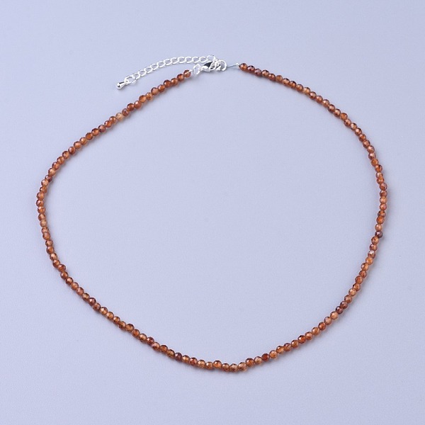 

PandaHall Natural Garnet Beaded Necklaces, with Brass Lobster Claw Clasps, Faceted Round Beads, 16.5 inch~16.7 inch(42~42.5cm)x3~3.5mm...