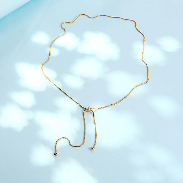 

PandaHall Stainless Steel Snake Chains Lariat Necklaces, Golden, 25.20 inch(64cm) Stainless Steel