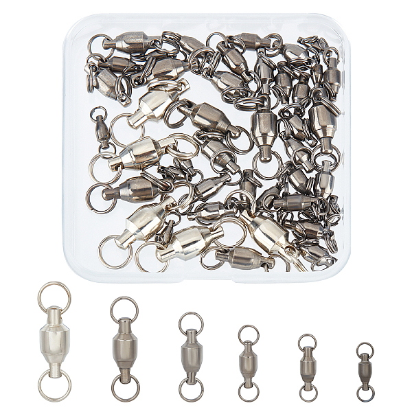 

PandaHall SUPERFINDINGS 45Pcs 304 Stainless Steel Fishing Line Connector, for Fishing Accessories, Gunmetal, 15~30x4.5~9x3.5~8mm, Hole...