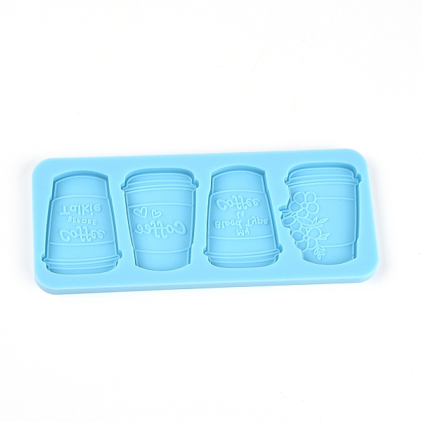PandaHall Coffee Cup DIY Food Grade Silicone Molds, Resin Casting Molds, For UV Resin, Epoxy Resin Craft Making, Rectangle, Sky Blue...