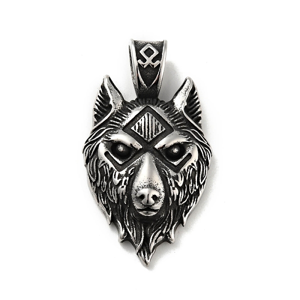 

PandaHall 304 Stainless Steel Big Pendants, Wolf, Antique Silver, 53.5x30x9.5mm, Hole: 6x9mm 304 Stainless Steel Others