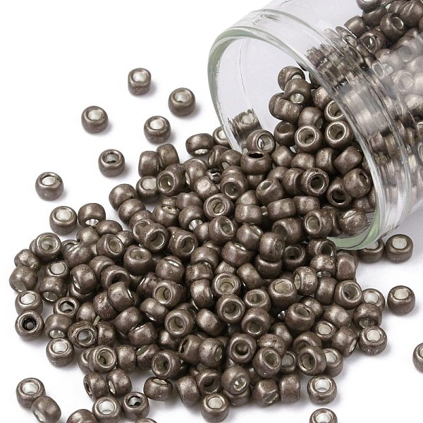 

PandaHall TOHO Round Seed Beads, Japanese Seed Beads, Frosted, (556F) Matte Galvanized Mauve, 8/0, 3mm, Hole: 1mm, about 10000pcs/pound..., Purple