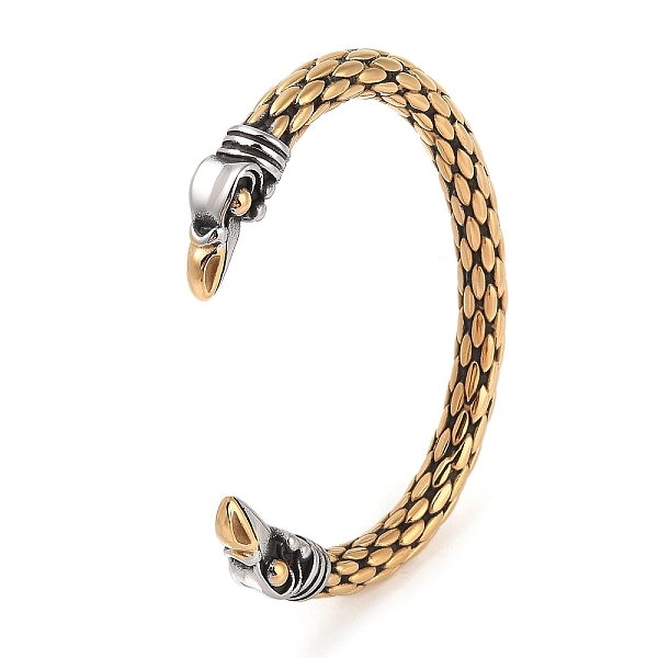

PandaHall Ion Plating(IP) 304 Stainless Steel Viking Open Cuff Bangles for Men, Antique Silver & Golden, Eagle, Inner Diameter: 2-1/2 inch...