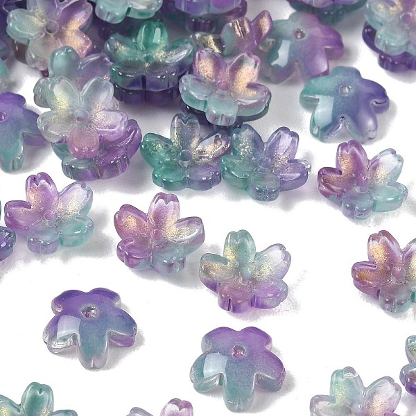 Bouchon à perle de verre transparent à dégradé de couleurs