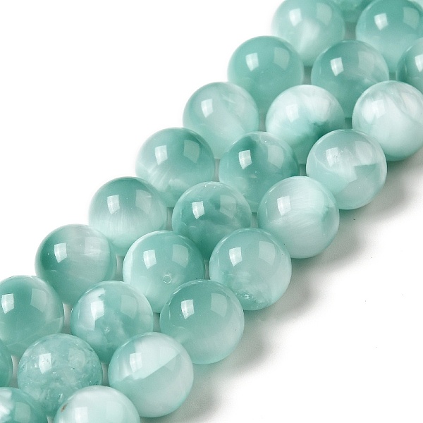

PandaHall Natural Glass Beads Strands, Grade A, Round, Undyed, Aqua Blue, 10mm, Hole: 1mm, about 39~40pcs/strand, 15.5~15.7''(39.37~39.88cm)..., Cyan