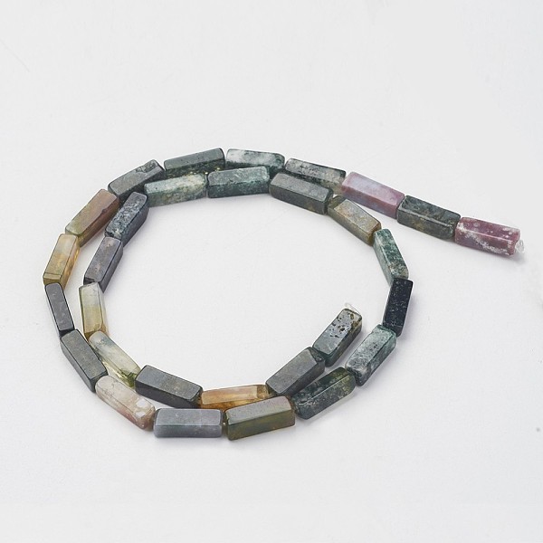 

PandaHall Natural Indian Agate Beads Strands, Cuboid, 13~13.5x3~5x3~5mm, Hole: 0.5mm, about 29~31pcs/strand, 15.3~15.7 inch(390~400mm)...