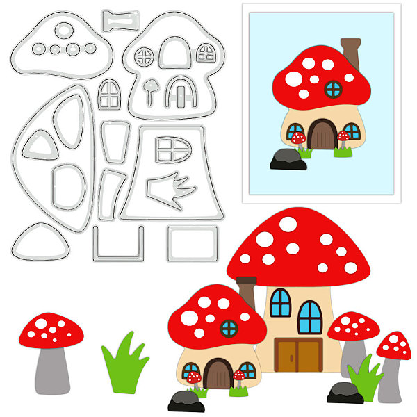 

PandaHall Mushroom Theme Carbon Steel Cutting Dies Stencils, for DIY Scrapbooking, Photo Album, Decorative Embossing Paper Card, Stainless...